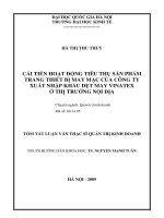 cải tiến hoạt động tiêu thụ sản phẩm trang thiết bị may mặc của công ty xuất nhập khẩu dệt may vinatex ở thị trường nội địa