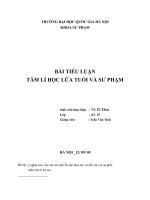ý nghĩa của việc cho trẻ tuổi ấu nhi thao tác với đồ vật với sự phát triển tâm lí trẻ em