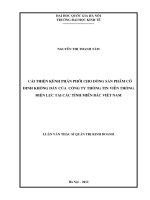 cải thiện kênh phân phối cho dòng sản phẩm cố định không dây của công ty thông tin viễn thông điện lực tại các tỉnh miền bắc việt nam