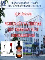 NGHIÊN CỨU VÀ THIẾT KẾ QUY TRÌNH SẢN XUẤT FORMALDEHYDE