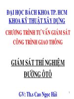 GIÁM SÁT THÍ NGHIỆM ĐƯỜNG Ô TÔ