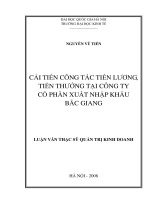 cải tiến công tác tiền lương, tiền thưởng tại công ty cổ phần xuất nhập khẩu bắc giang