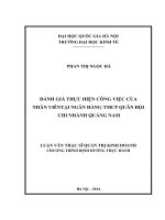đánh giá thực hiện công việc của nhân viên tại ngân hàng tmcp quân đội – chi nhánh quảng nam
