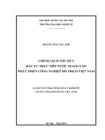 chính sách thu hút đầu tư trực tiếp nước ngoài vào phát triển công nghiệp hỗ trợ ở việt nam