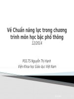 Về chuẩn năng lực trong chương trình môn học bậc phổ thông