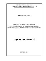 Chính sách marketing dịch vụ vận tải hành khách cho vietnam airlines trong bối cảnh liên minh hàng không quốc tế