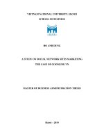 A STUDY ON SOCIAL NETWORK SITES MARKETING  THE CASE OF GOONLINE.VN