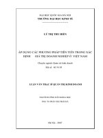 áp dụng các phương pháp tiên tiến trong xác định giá trị doanh nghiệp ở Việt Nam