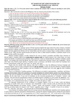 ĐỀ THI ANH văn KHỎA sát CHẤT LƯỢNG đầu năm