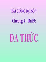bài giảng đại số 7 chương 4 bài 5 đa thức