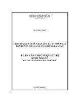 chất lượng nguồn nhân lực tại uỷ ban nhân dân huyện hòa vang - tp đà nẵng