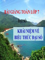 bài giảng đại số 7 chương 4 bài 1 khái niệm về biểu thức đại số