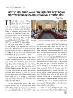 Nghiên cứu: MỘT SỐ GIẢI PHÁP NÂNG CAO HIỆU QUẢ HOẠT ĐỘNG  TRUYỀN THÔNG KHOA HỌC CÔNG NGHỆ TRONG TỈNH