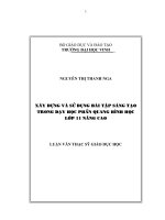 xây dựng và sử dụng bài tập sáng tạo trong dạy học phần quang hình học lớp 11 nâng cao_luận văn thạc sĩ giáo dục