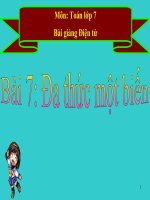 bài giảng đại số 7 chương 4 bài 7 đa thức một biến