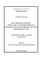 hạn chế rủi ro tín dụng trong cho vay doanh nghiệp tại ngân hàng tmcp CÔNG THƯƠNG VIỆT NAM CHÍNH NHÁNH đà NẴNG