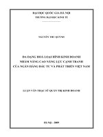 đa dạng hóa loại hình kinh doanh nhằm nâng cao năng lực cạnh tranh của ngân hàng đầu tư và phát triển việt nam