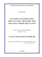 Xuất khẩu gạo ở đồng bằng sông cửu long trong điều  kiện việt nam là thành viên của WTO