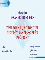 tính toán lựa chọn tiết diện mạng dây dẫn phân phối