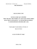 đánh giá hiệu quả mô hình -điều trị thay thế nghiện các chất dạng thuốc phiện bằng thuốc methadone- tại thành phố hải phòng và  thành phố hồ chí minh (2009- 2011)