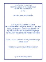 xây dựng ngân hàng câu hỏi trắc nghiệm khách quan môn vật lý liệu học với sự hỗ trỡ của công nghệ thông tin