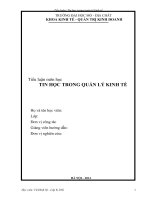 TIN học TRONG QUẢN lý KINH tế