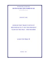 đánh giá thực trạng và đề xuất biện pháp quản lý rác thải sinh hoạt tại huyện thái thụy tỉnh thái bình