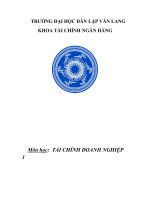 Đề tài phân tích tình hình tài chính của công ty vinamilk