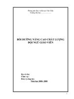 bồi dưỡng nâng cao chất lượng lượng đội ngũ giáo viên để nâng cao chất lượng giáo dục