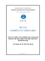 tái cấu trúc tài chính tại công ty tnhh một thành viên cảng hải phòng