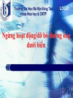 Ngừng hoạt động dỡ bỏ đường ống dưới biển