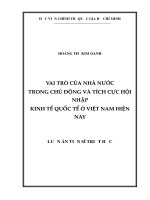 Vai trò của nhà nước trong chủ động và tích cực hội nhập kinh tế quốc tế ở Việt Nam hiện nay