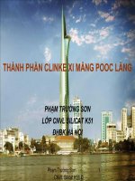 THÀNH PHẦN CLINKE XI MĂNG POOLANG