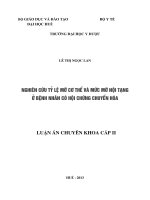 nghiên cứu tỷ lệ mỡ cơ thể và mức mỡ nội tạng ở bệnh nhân có hội chứng chuyển hóa