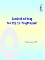 các vấn đề mới trong hoạt động của phòng thí nghiệm