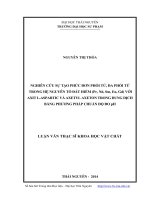 Nghiên cứu sự tạo phức đơn phối tử, đa phối tử trong hệ nguyên tố đất hiếm (pr, nd, sm, eu, gd) với axit l   aspartic và axetyl axeton trong dung dịch bằng phương pháp chuẩn độ đo PH