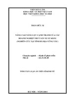 NÂNG CAO NĂNG LỰC CẠNH TRANH CỦA CÁC  DOANH NGHIỆP THUỶ SẢN XUẤT KHẨU  (NGHIÊN CỨU TẠI TỈNH BÀ RỊAVŨNG TÀU)