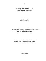 đa dạng côn trùng nước ở vườn quốc gia pù mát_luận văn thạc sĩ sinh học