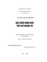 đặc điểm ngôn ngữ thơ lưu quang vũ_luận văn thạc sĩ ngữ văn