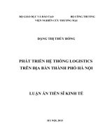 PHÁT TRIỂN HỆ THỐNG LOGISTICS  TRÊN ĐỊA BÀN THÀNH PHỐ HÀ NỘI