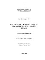 đặc điểm lời thoại nhân vật nữ trong truyện ngắn ma văn kháng_luận văn thạc sĩ ngữ văn