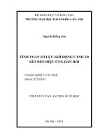 TÍNH TOÁN SỐ LỰC KHÍ ĐỘNG CÁNH 3D XÉT ĐẾN HIỆU ỨNG ĐÀN HỒI