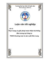 Thực trạng và giải pháp hoàn thiện hệ thống tiền lương tại Công ty TNHH thương mại và sản xuất Đức Long