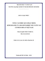 Nâng cao hiệu quả hoạt động kinh doanh của doanh nghiệp nhà nước sau cổ phần hóa ở việt nam (tt)