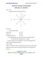đề thi học sinh giỏi lớp 6 môn địa lý