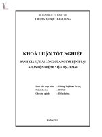 đánh giá sự hài lòng của người bệnh tại khoa bệnh - bệnh viện bạch mai