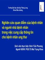 kiến thức và thái độ của bệnh nhân và người nhà bệnh nhân về việc cung cấp thông tin cho bệnh nhân ung thư