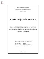 khảo sát thực trạng quản lý an toàn người bệnh về hô hấp trong gây mê đặt ống nội khí quản