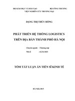 Phát triển hệ thống logistics trên địa bàn thành phố hà nội (tt)