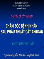 chăm sóc bệnh nhân sau phẫu thuật cắt amidan slide